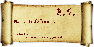 Maic Iréneusz névjegykártya